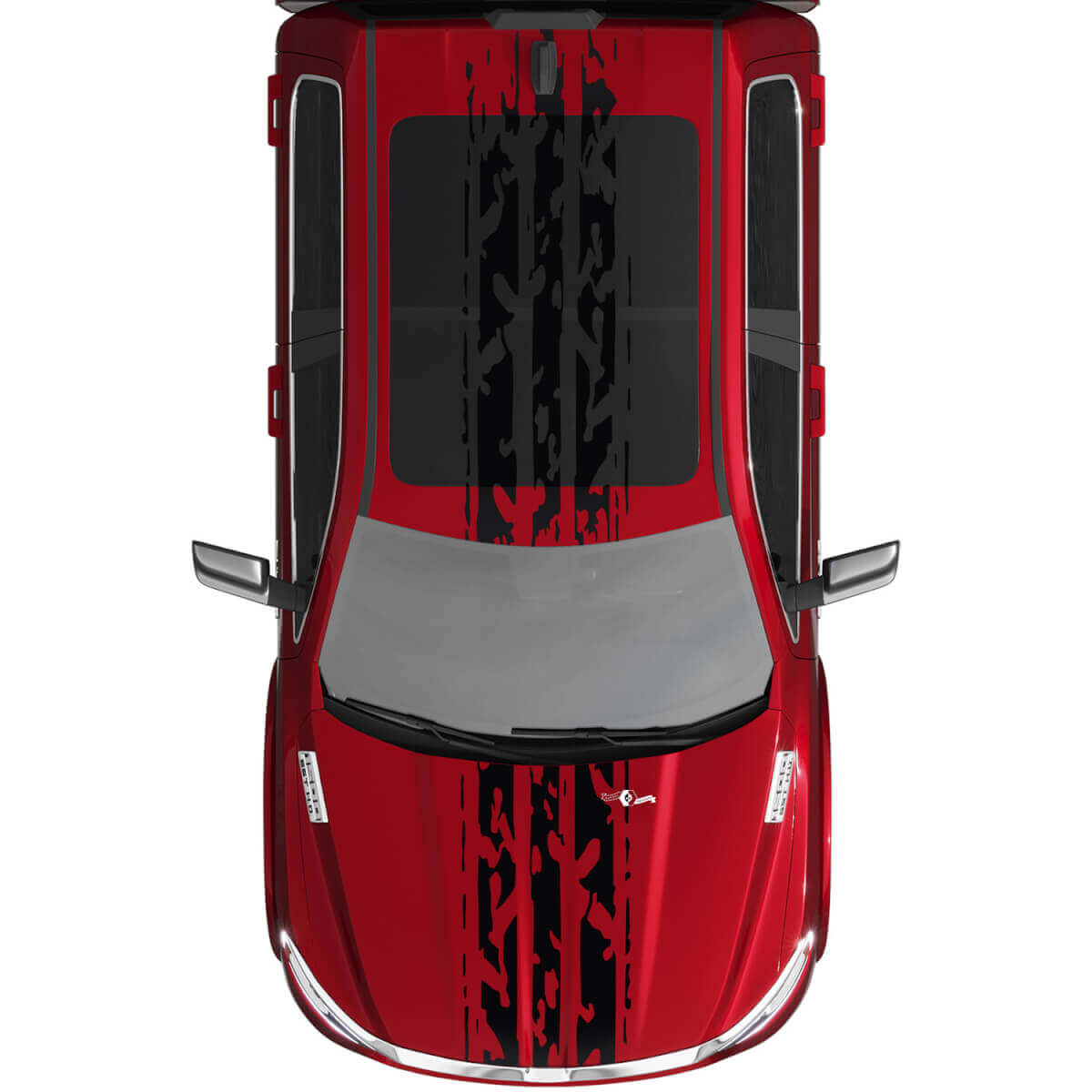 Tire Tracks Style Stripes Hood Roof Vinyl Decal Sticker for Dodge Ram 1500