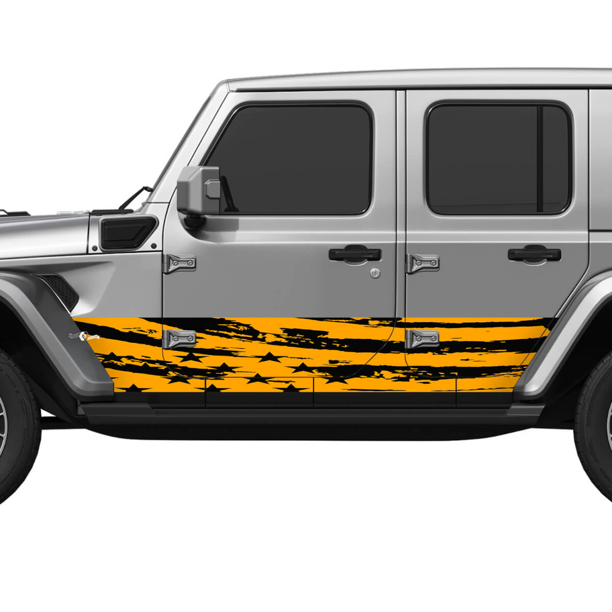 US Patriotic Distressed Flag Splash Wrap Side Doors Vinyl decal sticker fit Jeep Wrangler 2
