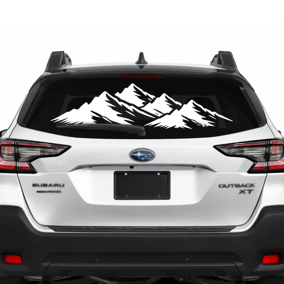 Suba Outback Rear Window Mountains Vinyl Sticker Decal Graphic
