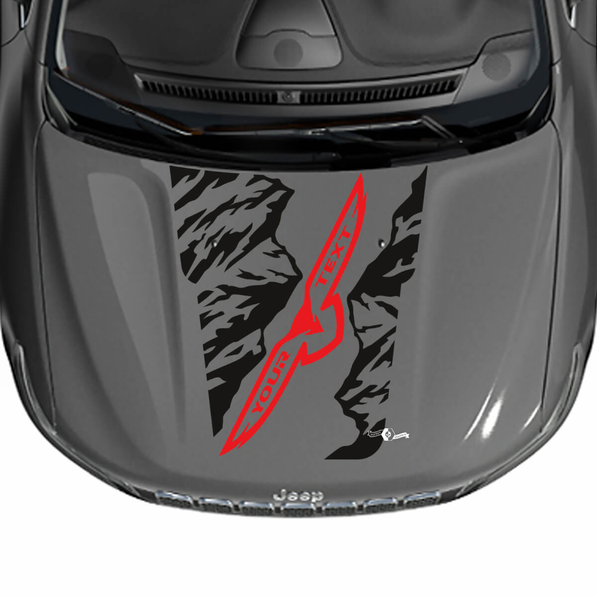 Mountains Eagle Bonnet Vinyl Decal Sticker Graphic for Jeep Cherokee Trailhawk