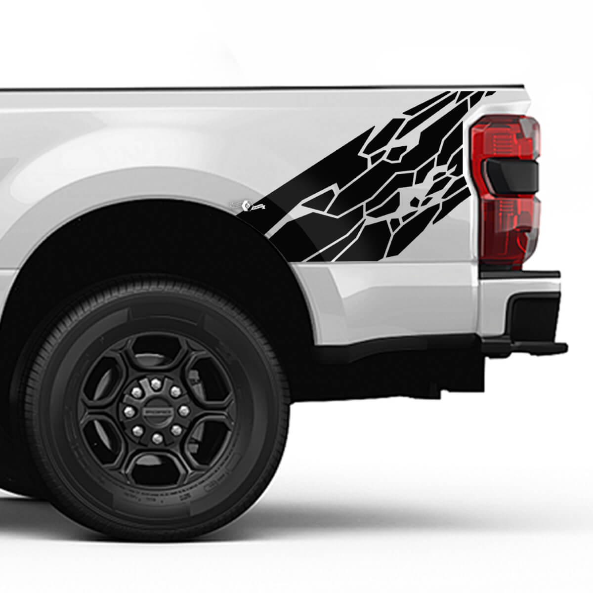 Ford F150 F250 F350 Splash Grunge Skin Style Decal Kit - Bedside Vinyl Sticker Set Side Graphics
