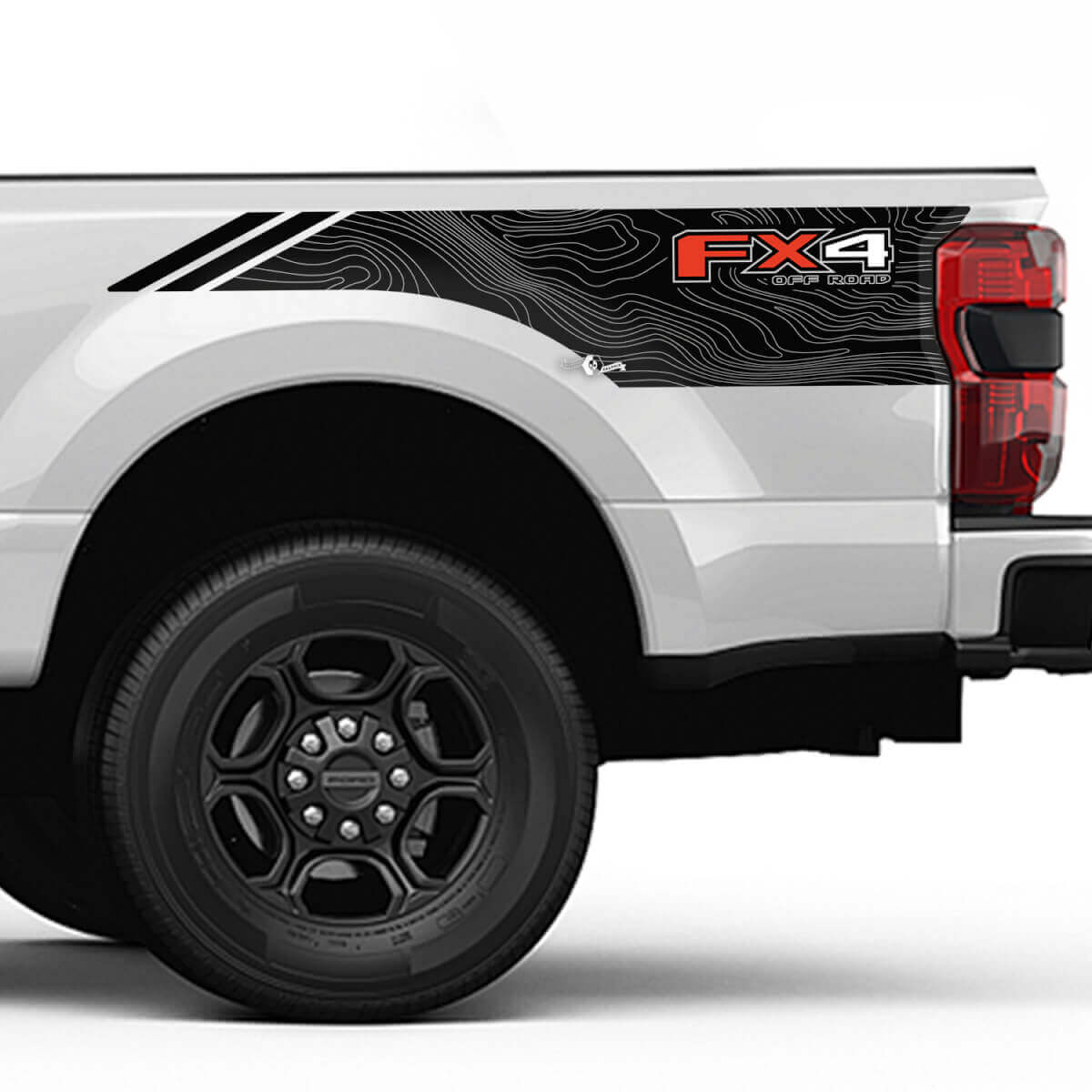 Mountains and trees Bed Side Stripes Decal Kit Vinyl Sticker Set Side Graphics for Ford Trucks
