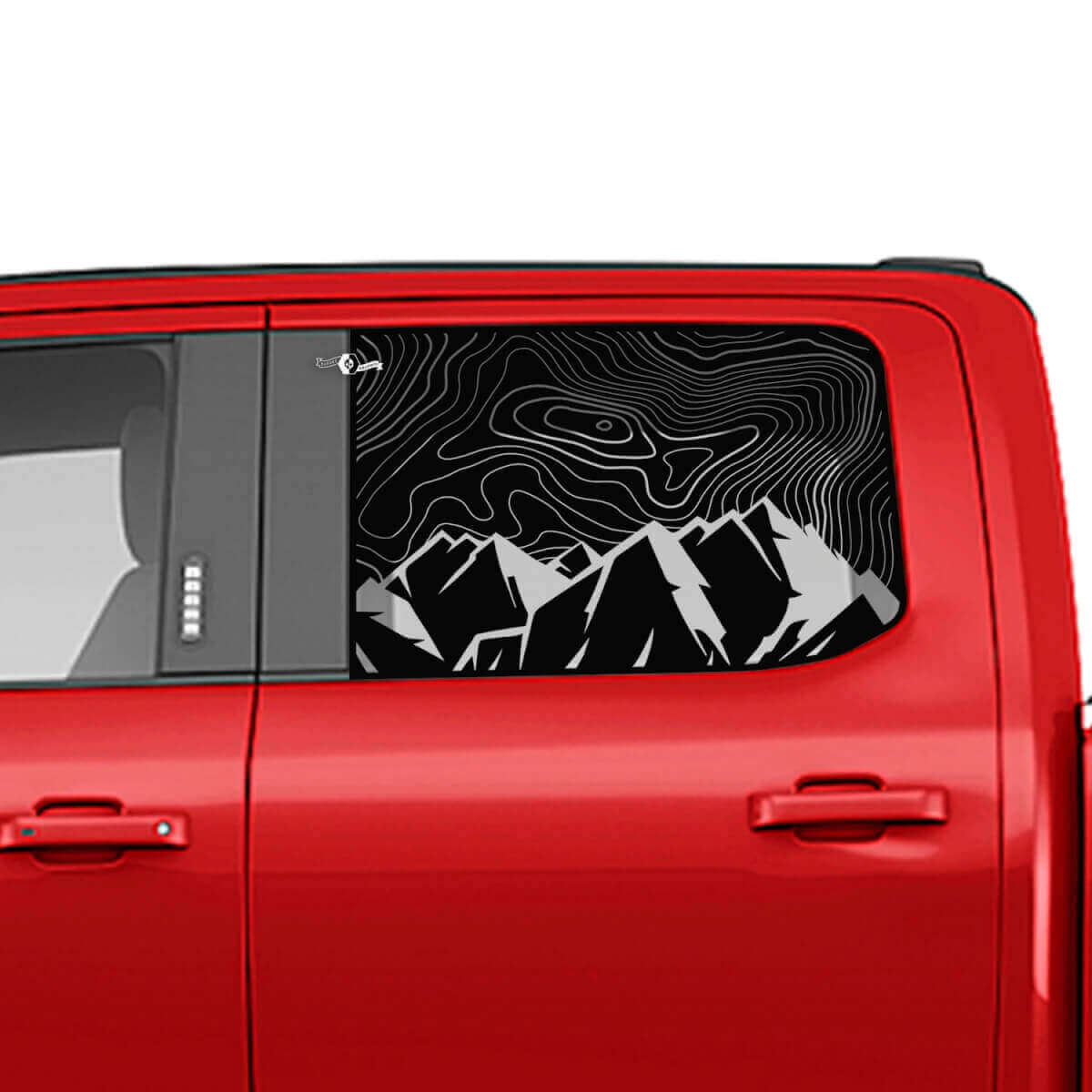 Mountains Topographic Map Side Window Decal Vinyl Sticker Graphics for Ford Trucks