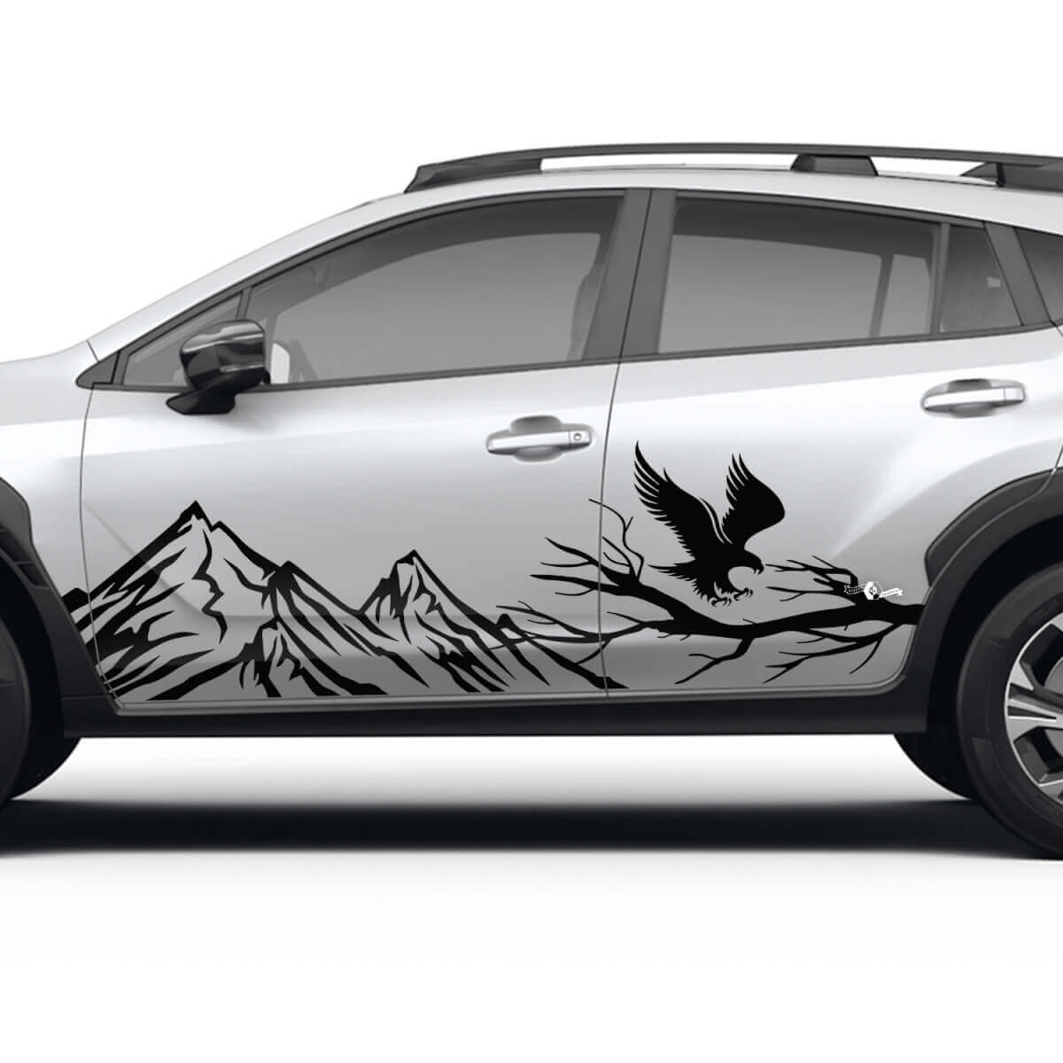 Side Doors Landscape Mountains Eagle Vinyl Decal - Graphic Sticker universal fit Suba
