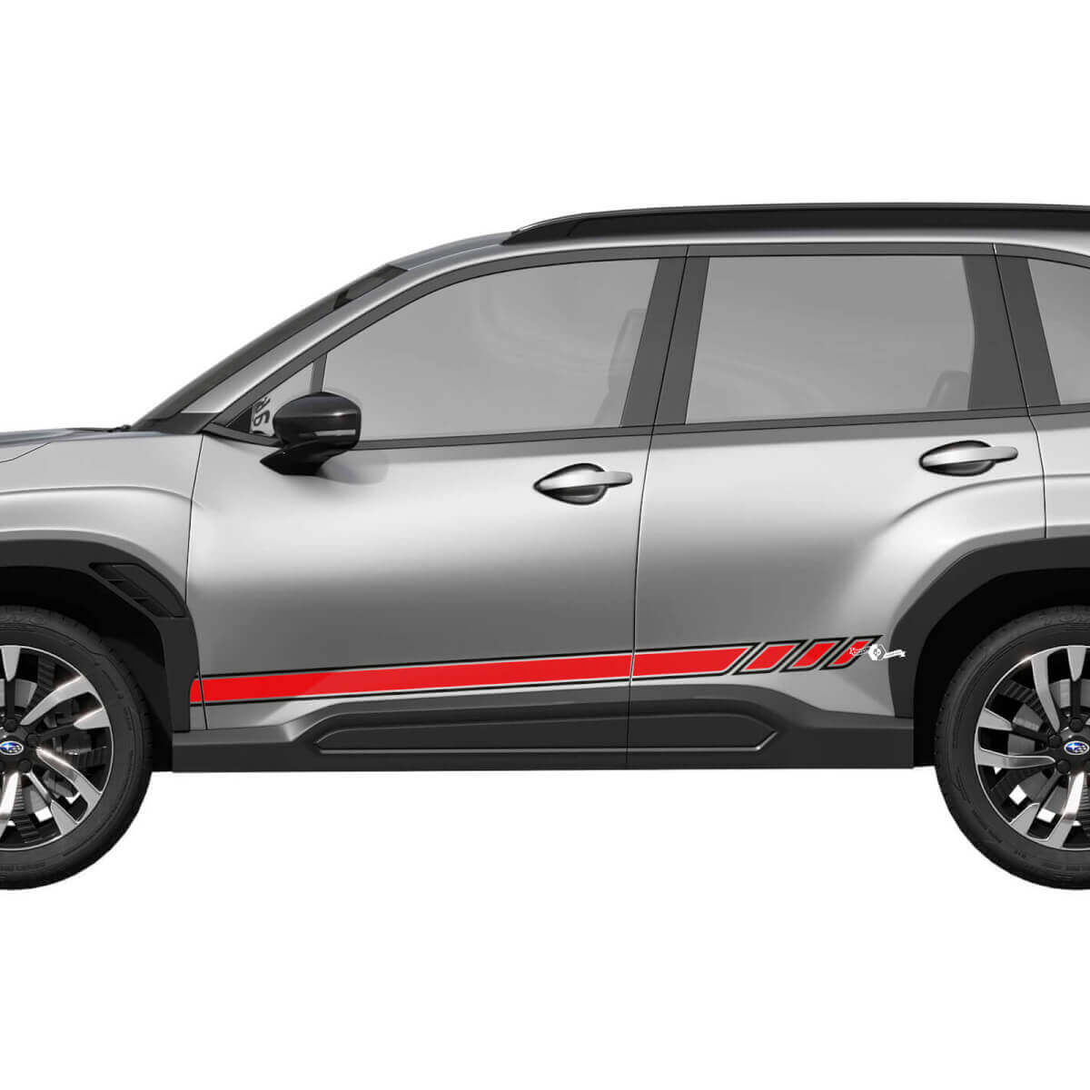 Side Doors Rocker Panel Racing Stripes Vinyl Decal Graphic Sticker 4 for Subaru