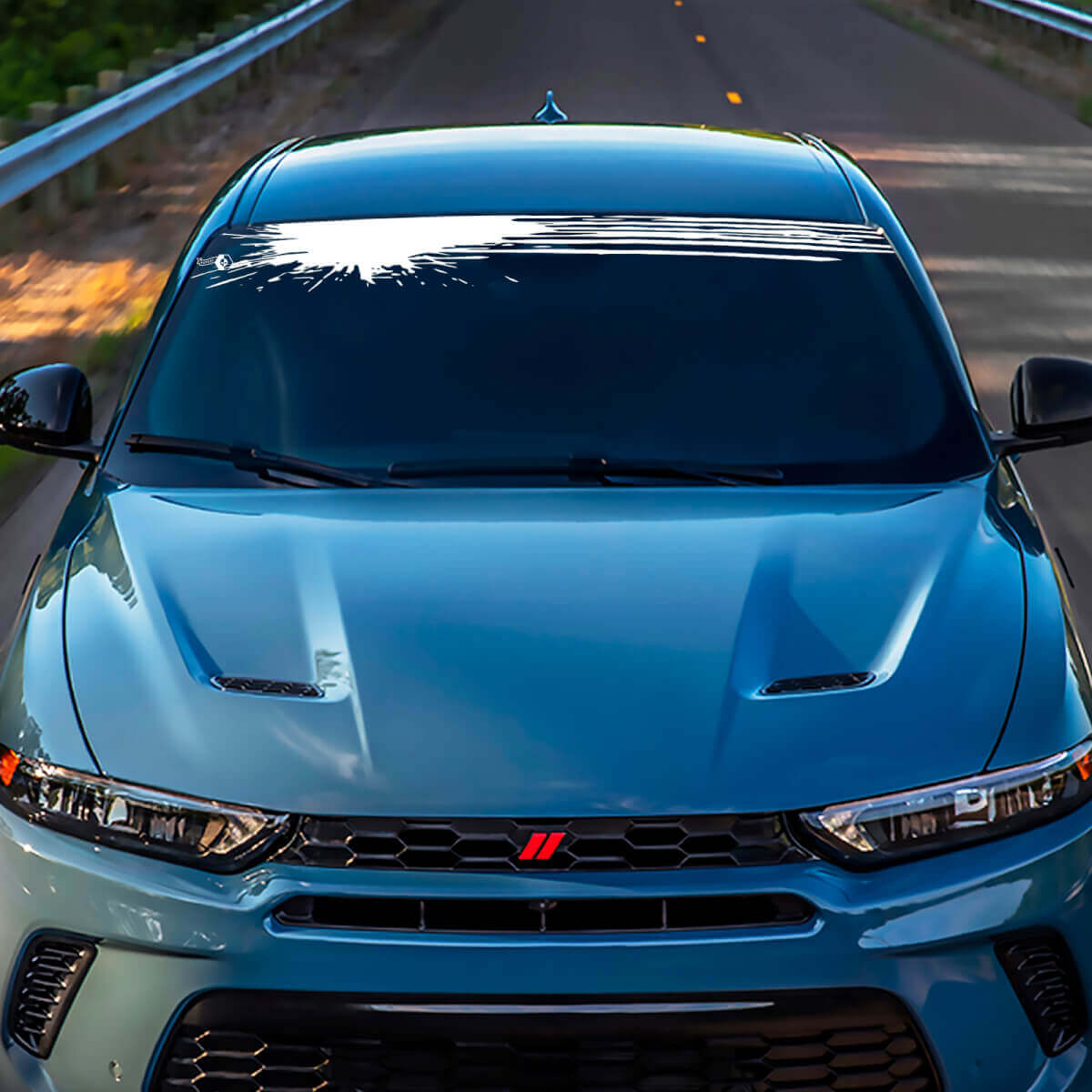 Blot Windshield Stripe Banner Decal Sticker - Custom Vinyl Graphics fit to Dodge Hornet
