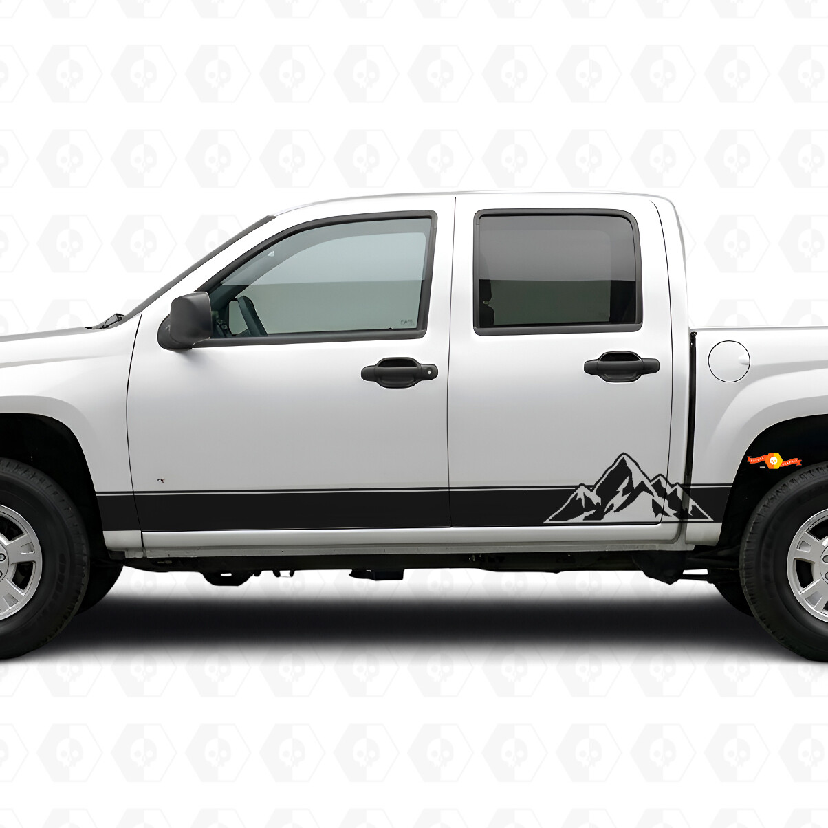Layered Peaks Door & Rocker Panel Vinyl Stripes for Chevrolet Colorado 1st Gen 2004-2012