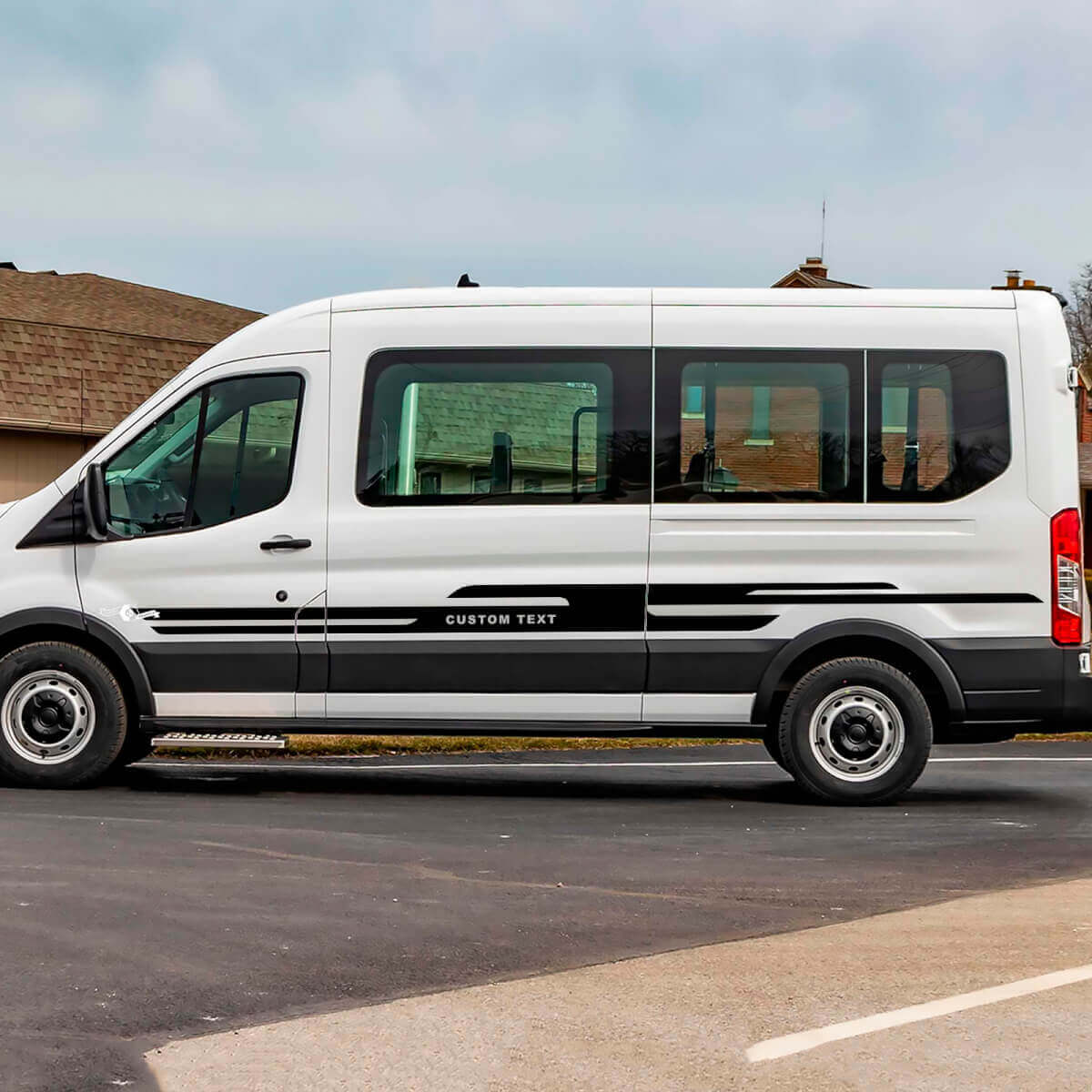 Ford Transit Custom Text Vinyl Side Stripes Decals
