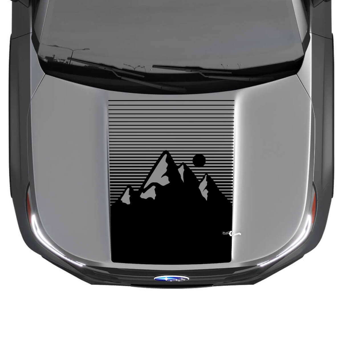 Mountains Sunset Bonnet Vinyl Stripes Sticker Decal Graphic for Subaru Forester