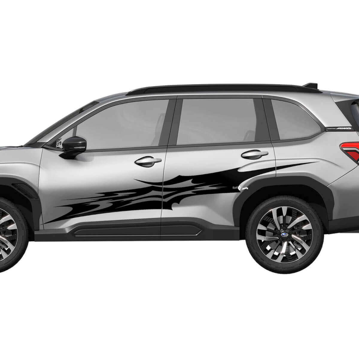Abstrakte Seitentüren Racing-Streifen Vinyl-Aufkleber Grafik 2 für Subaru Forester