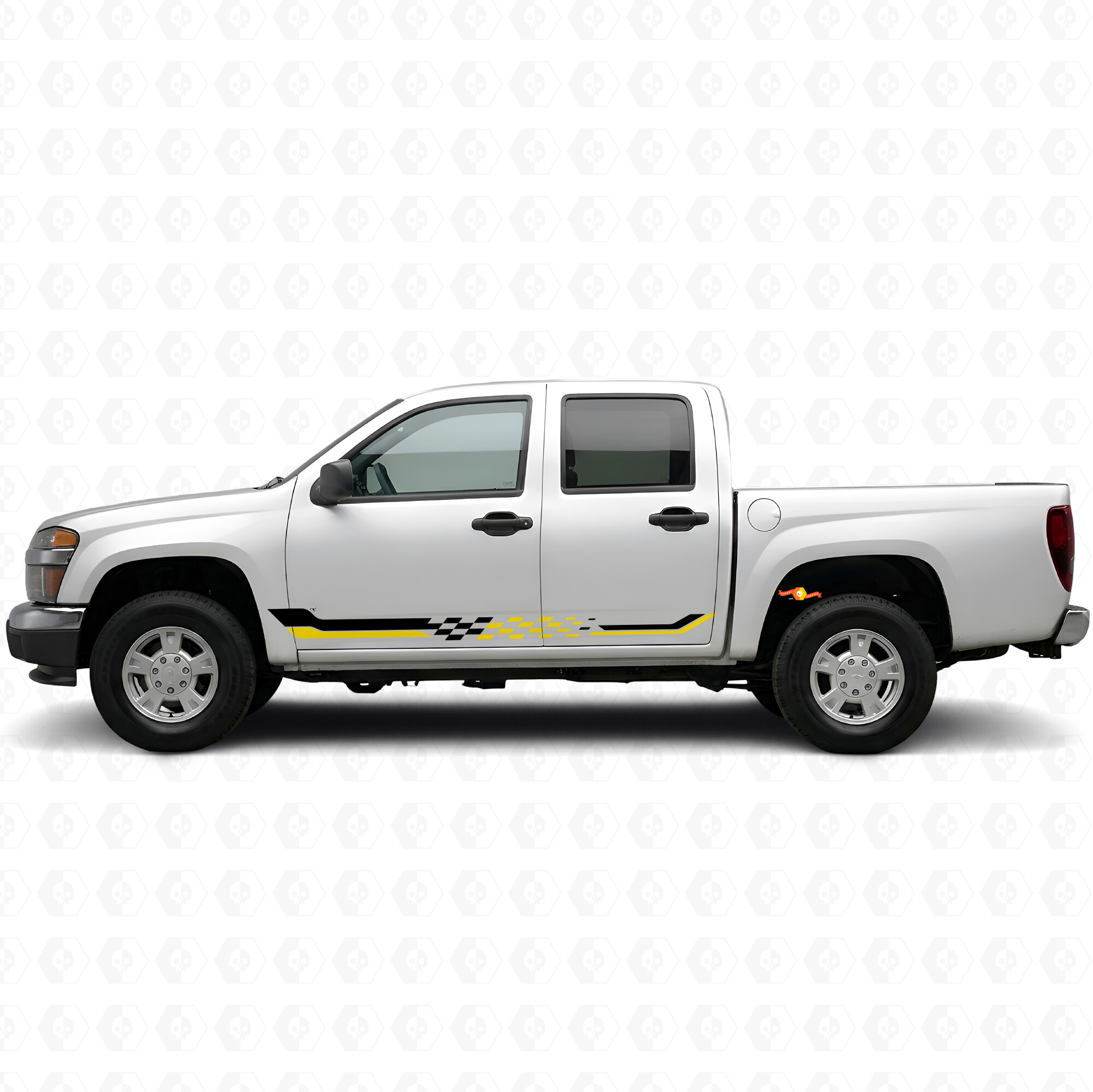 Checkered Racing Door & Rocker Panel Vinyl Stripes for Chevrolet Colorado 1st Gen 2004-2012