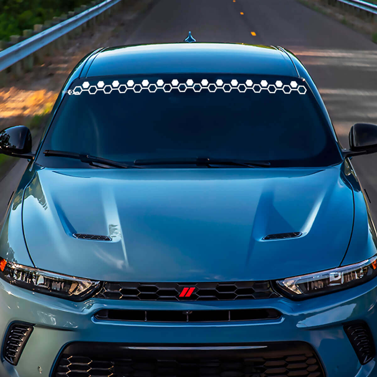 Windshield Banner Honeycomb Decal Sticker Vinyl Graphics fit to Dodge Hornet
