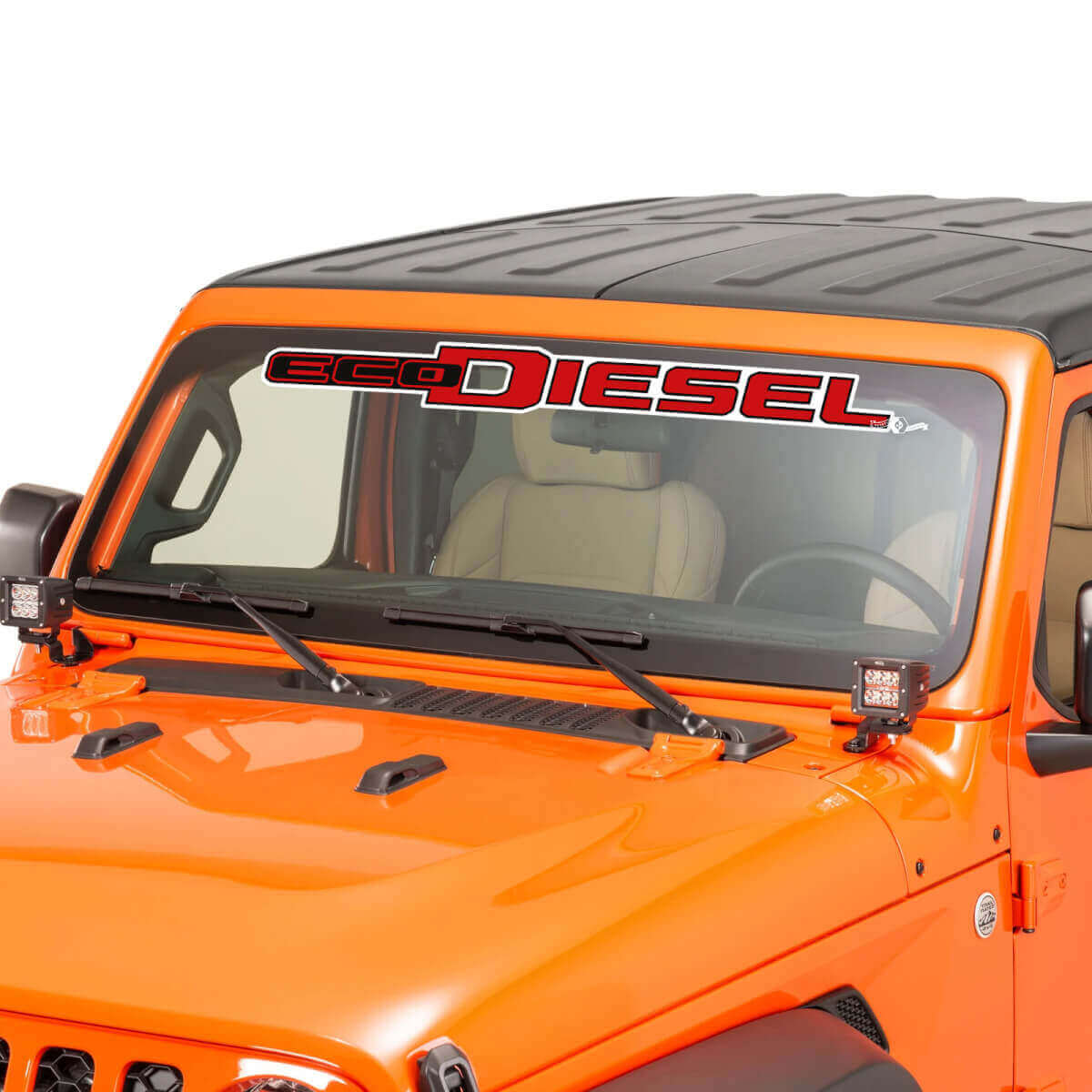 EcoDiesel Lettering Windshield Graphic Vinyl Decal Sticker 5 for Jeep Wrangler