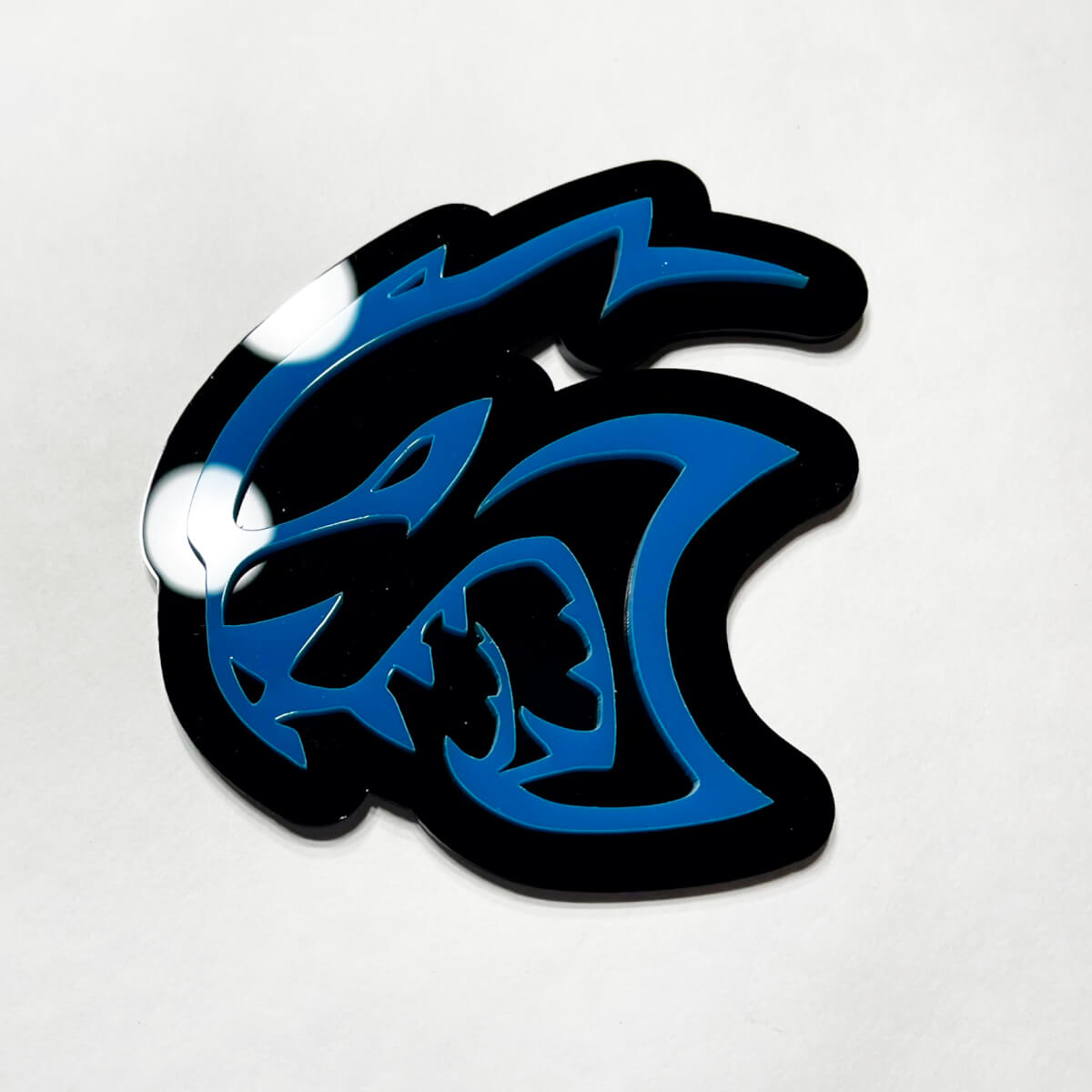 Custom 3D Badge Hellcat Dodge Fender Badges Tailgate Emblem Front Grille Badge Blue
