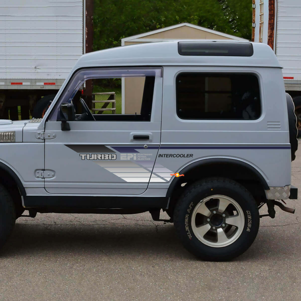 Suzuki JIMNY Turbo EPI Intercooler Vintage Retro Stripes Doors decal sticker graphics
