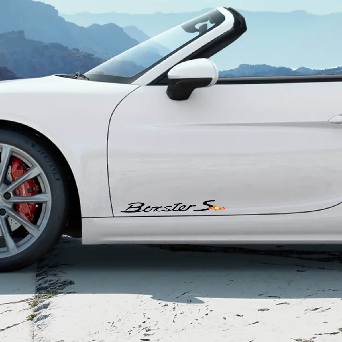 Pair Porsche Stickers Boxster S Porsche  Doors Side Decal Sticker
