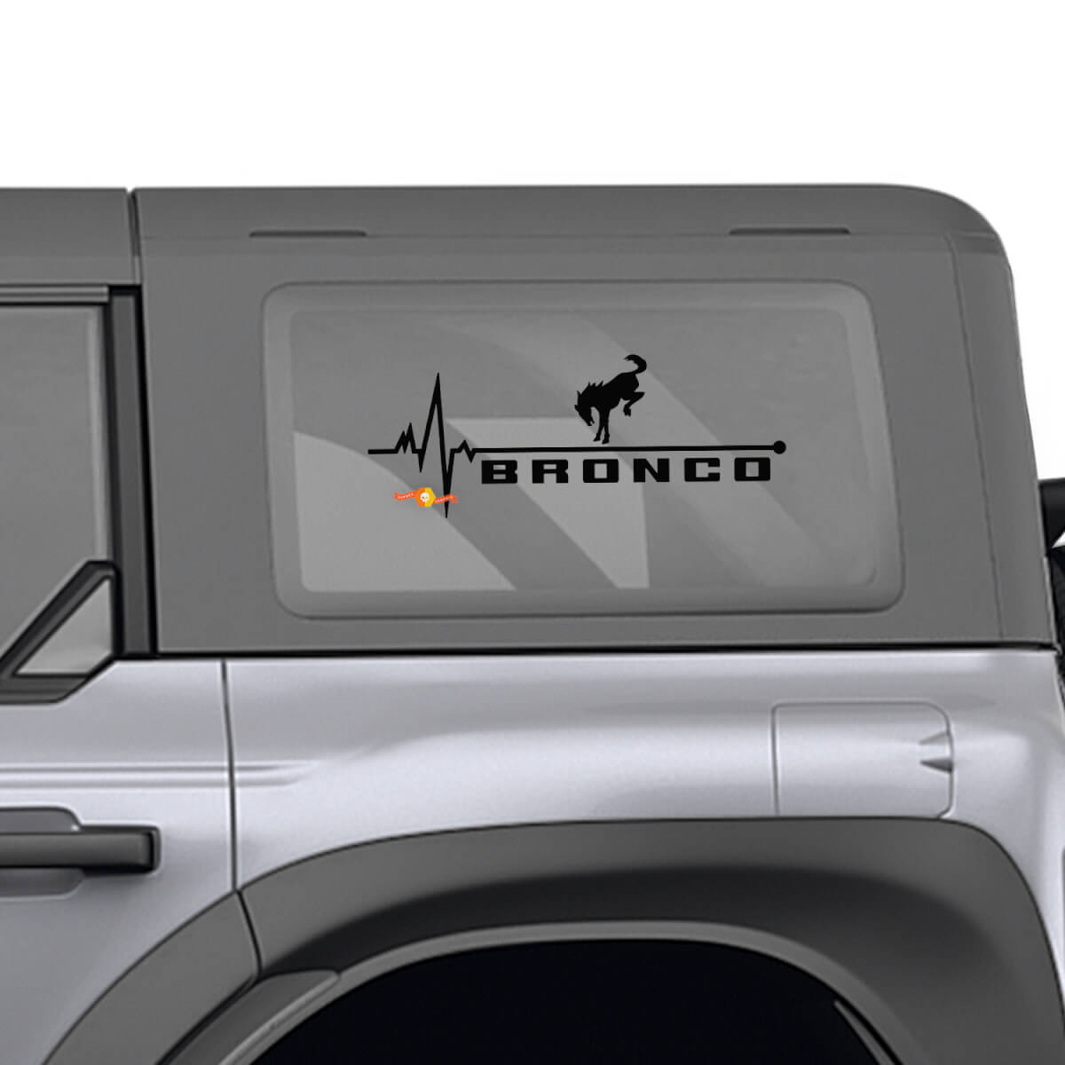 Ford Bronco Rear Side Window heart pulse love Graphics Decals
