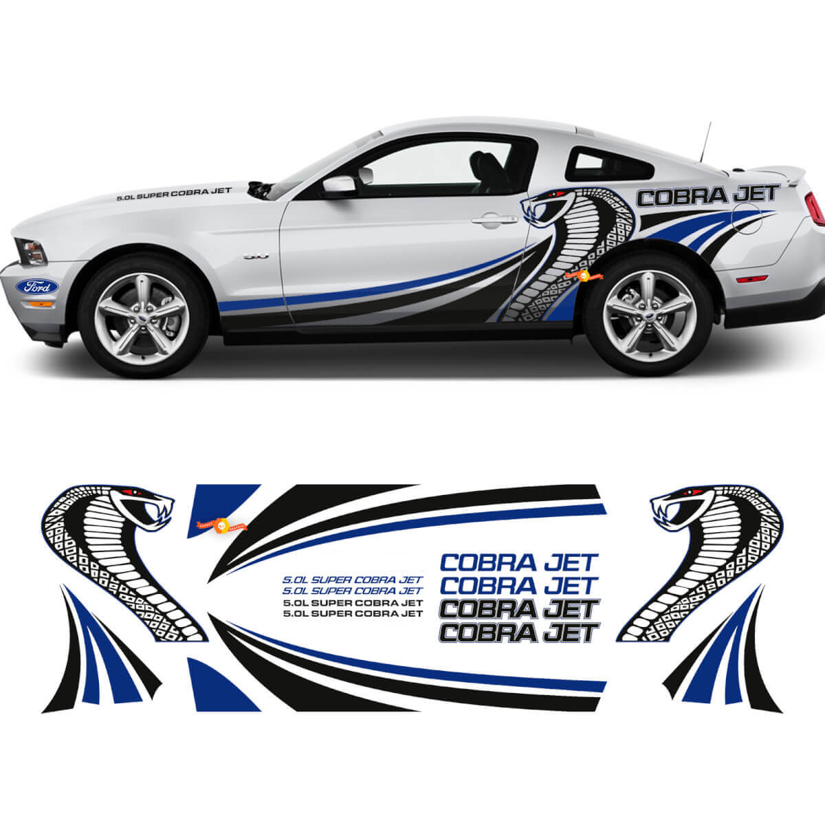 COBRA JET Side Graphic Decals Stickers Racing Kit for Musclecar Musclecarmodel
