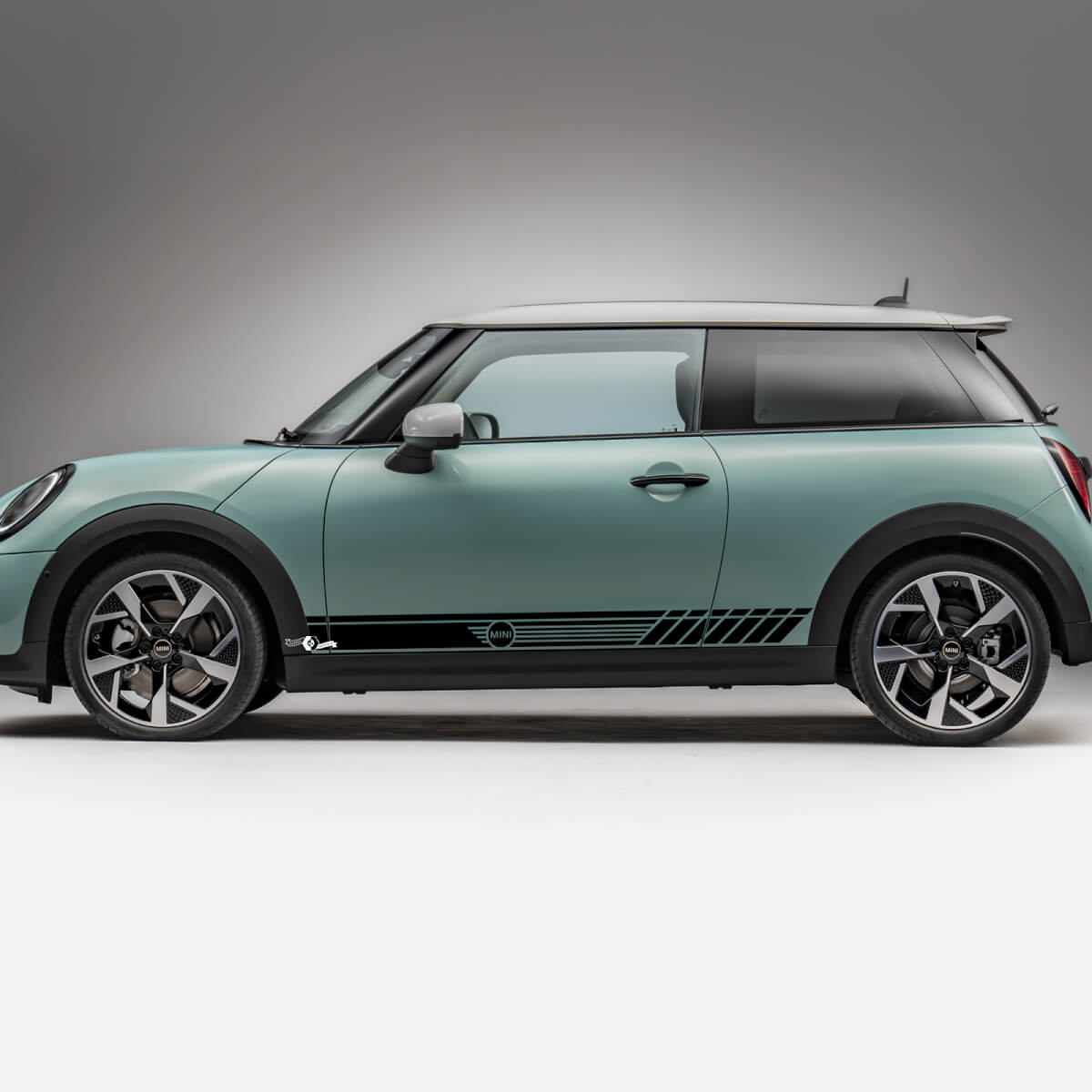 Side Racing stripes graphics decal for Mini Cooper S
