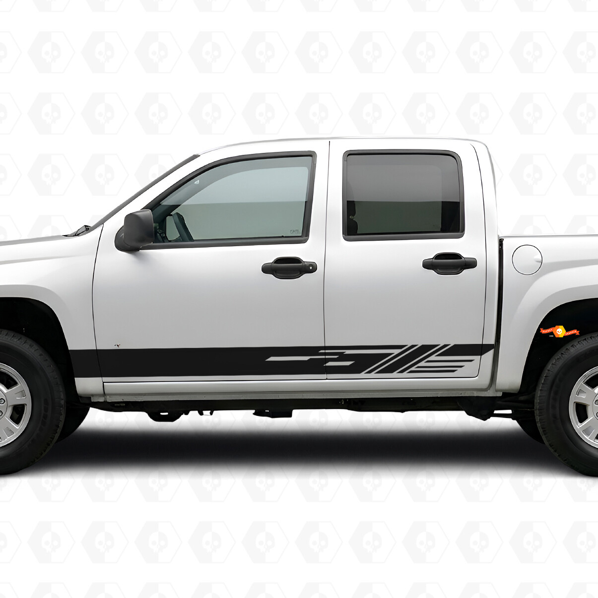 Diagonal Slot Door & Rocker Panel Vinyl Stripes for Chevrolet Colorado 1st Gen 2004-2012