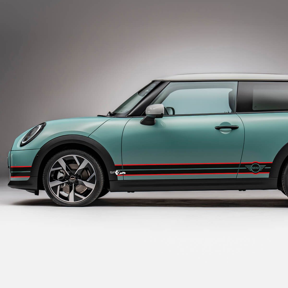 Side Racing 2 colors stripes graphics decal for Mini Cooper S
