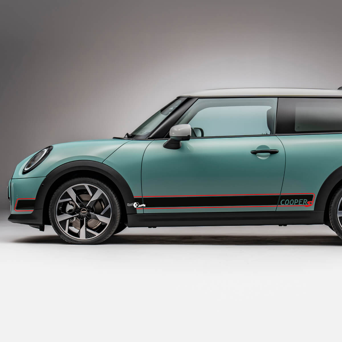 Side Racing 2 colors stripes graphics decal for Mini Cooper S 2
