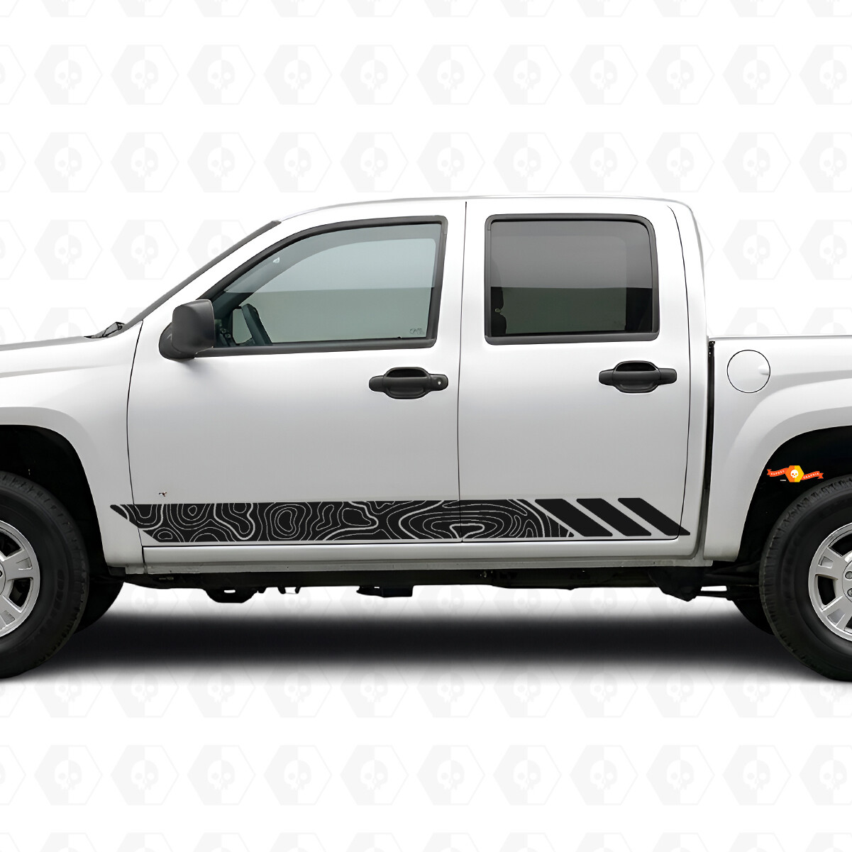 Topographic Contour Door & Rocker Panel Vinyl Stripes for Chevrolet Colorado 1st Gen 2004-2012