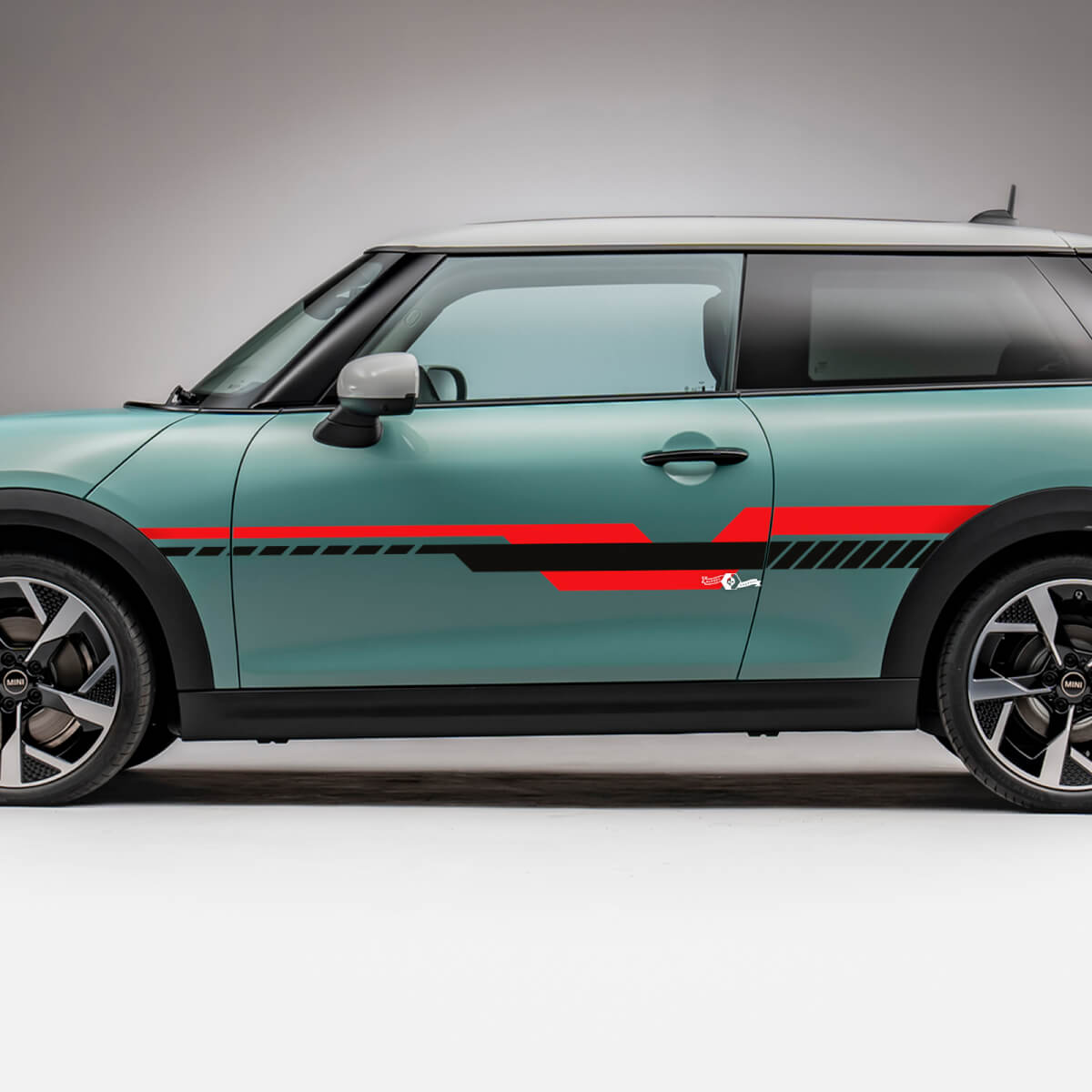 Side Racing 2 colors stripes graphics decal for Mini Cooper S 3
