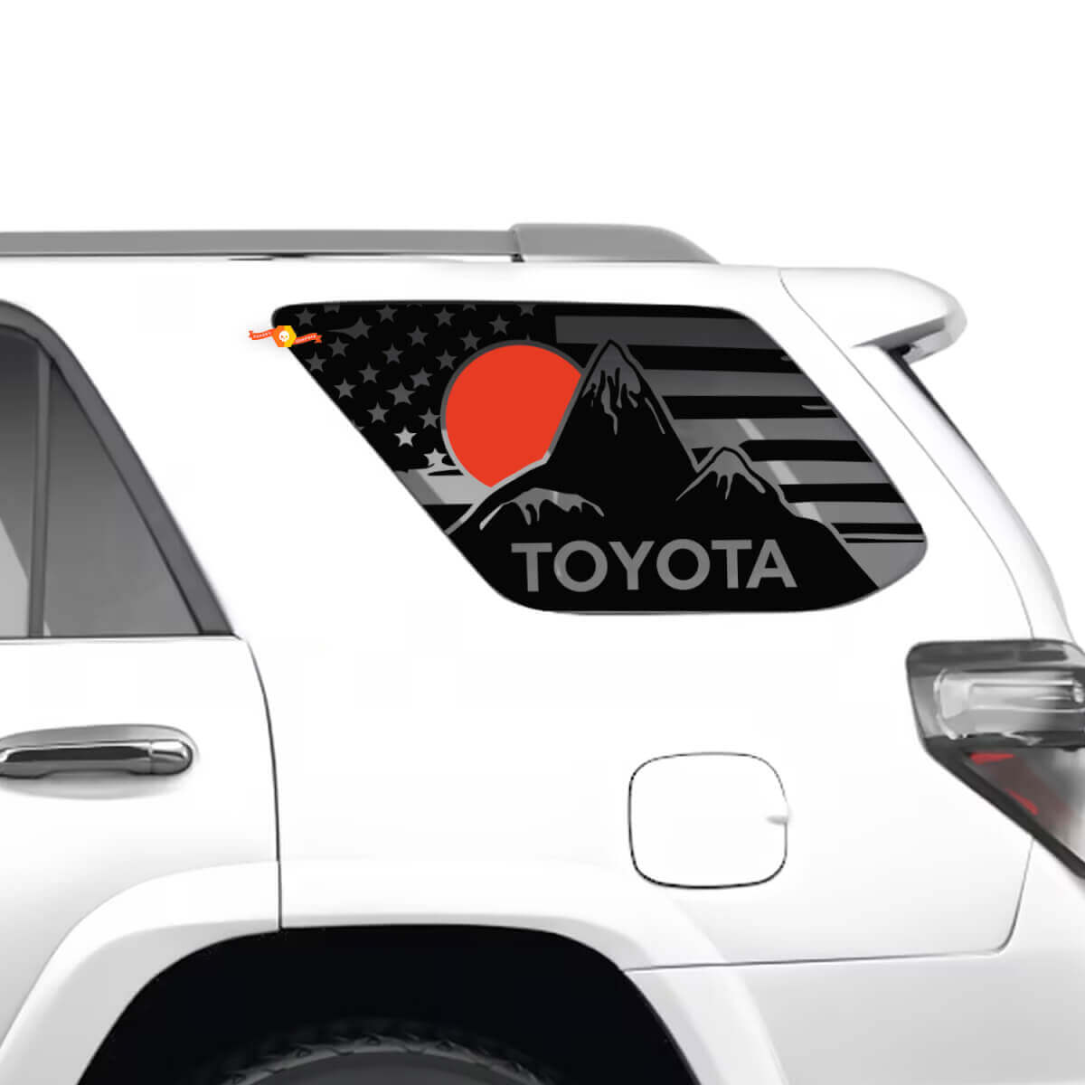 Side Quarter Window Mountains Sunset Vinyl Stickers Decal Kit for Toyota 4Runner
