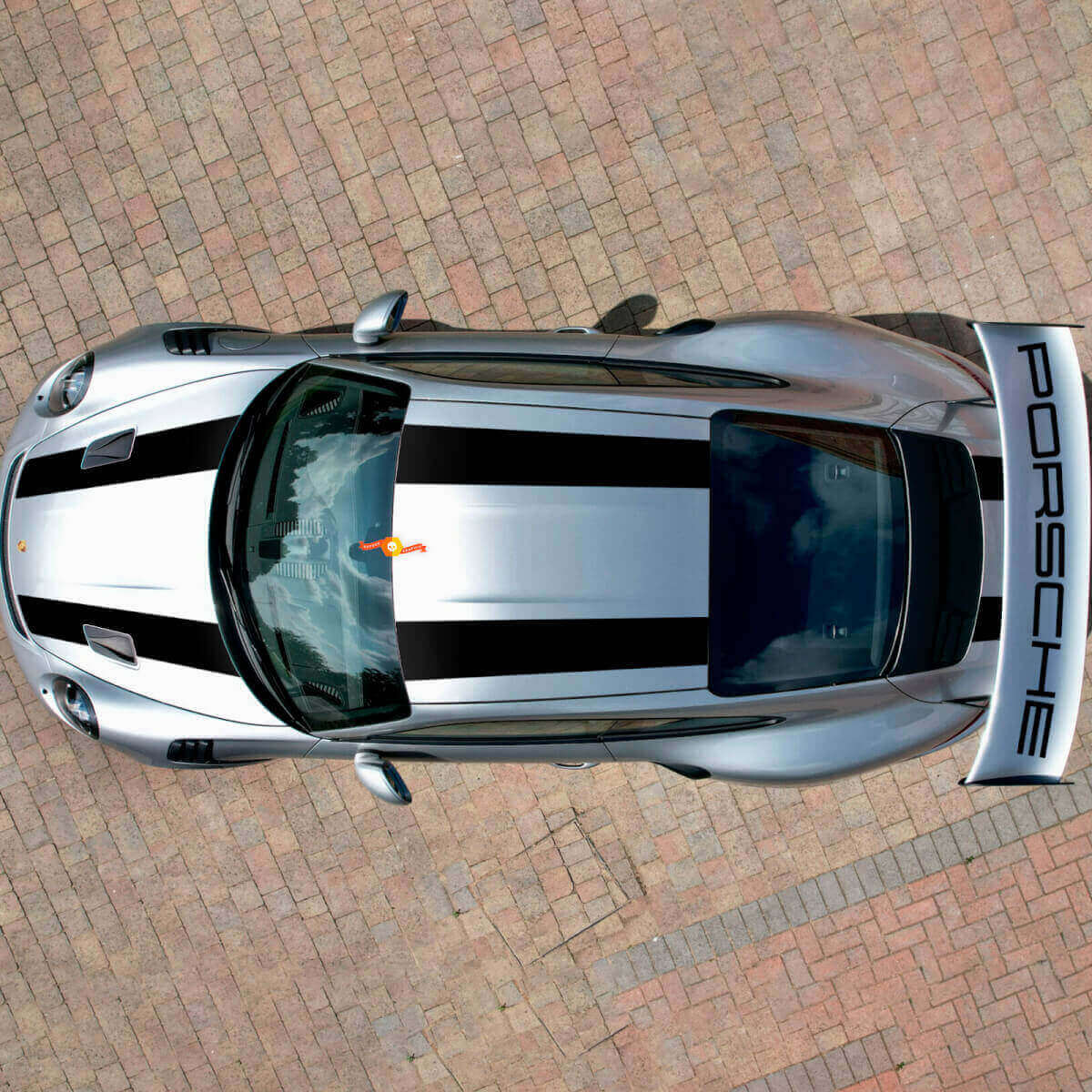 Racing Stripes Top Side & Spoiler Vinyl Decal Kit for Porsche 911 GT3 RS Cup