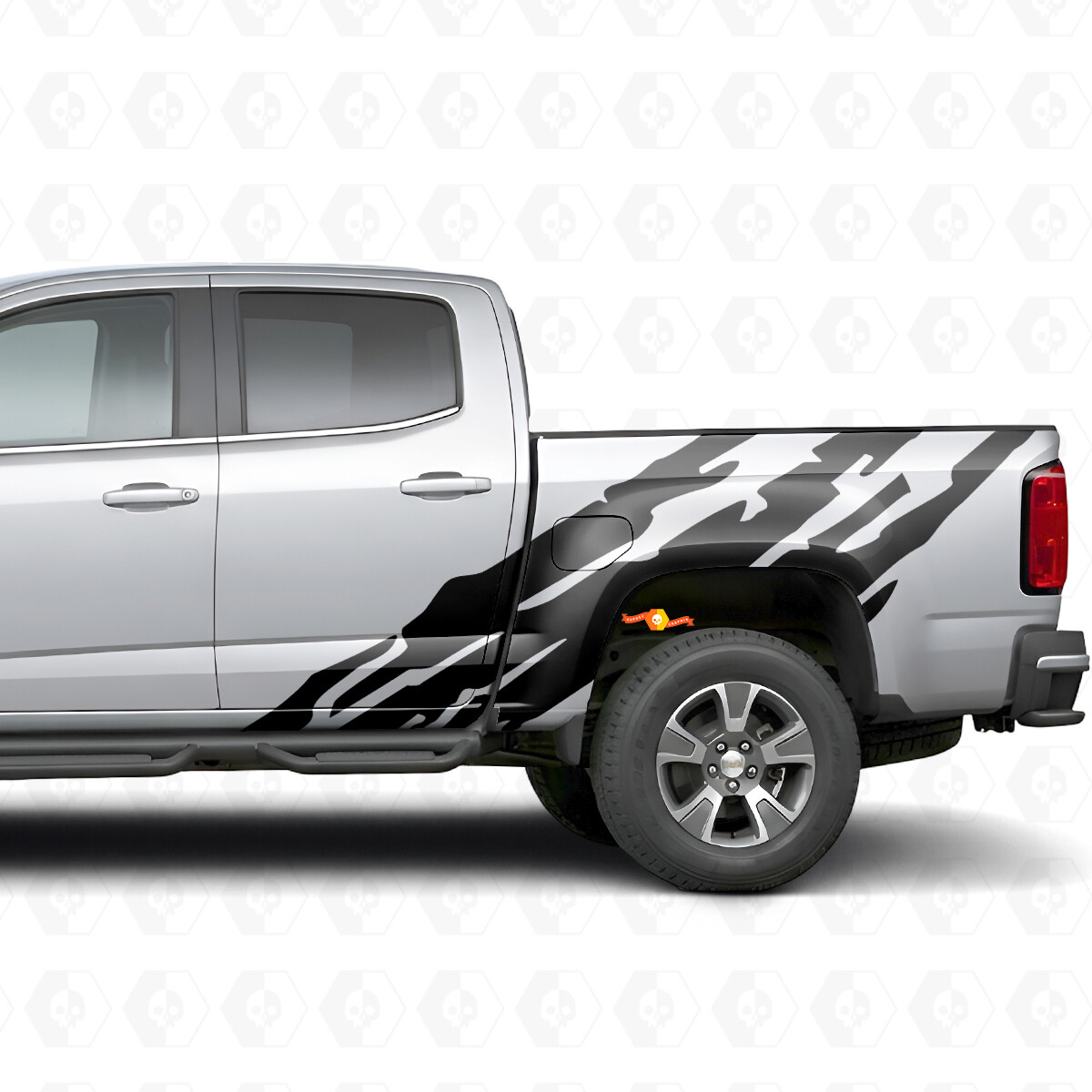 Jagged Door & Bedside Vinyl Stripes for Chevrolet Colorado 2nd Gen 2015-2022
