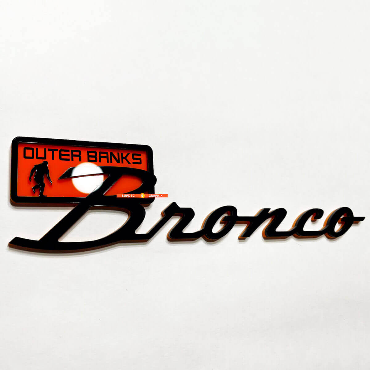 Outer Banks 3D Fender Badge Tailgate Emblem for Musclecar horse