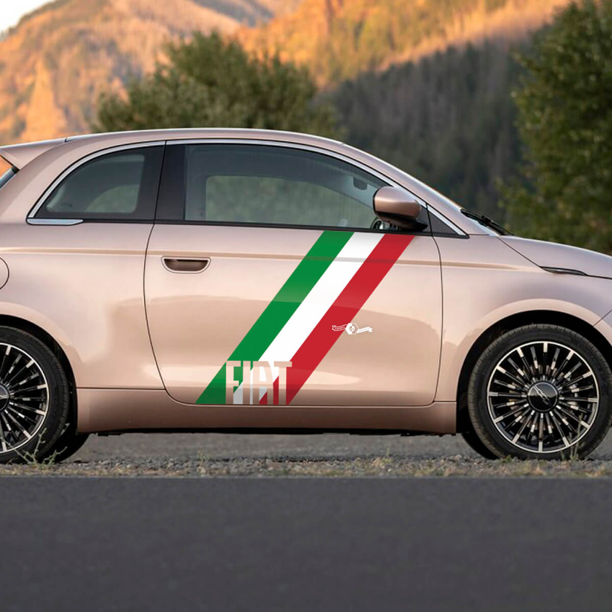 Door Flag Stripe Decal side Graphics stripes for Fiat 500
