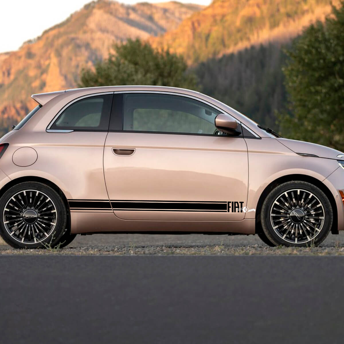 Rocker Panel Stripe Decal side Graphics stripes for Fiat 500 2
