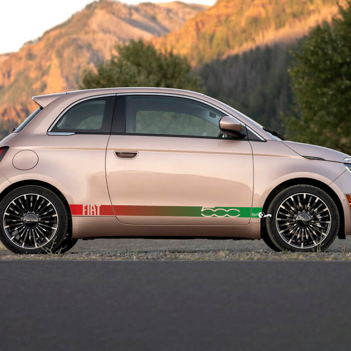 Rocker Panel Stripe Decal side Graphics stripes for Fiat 500 3
