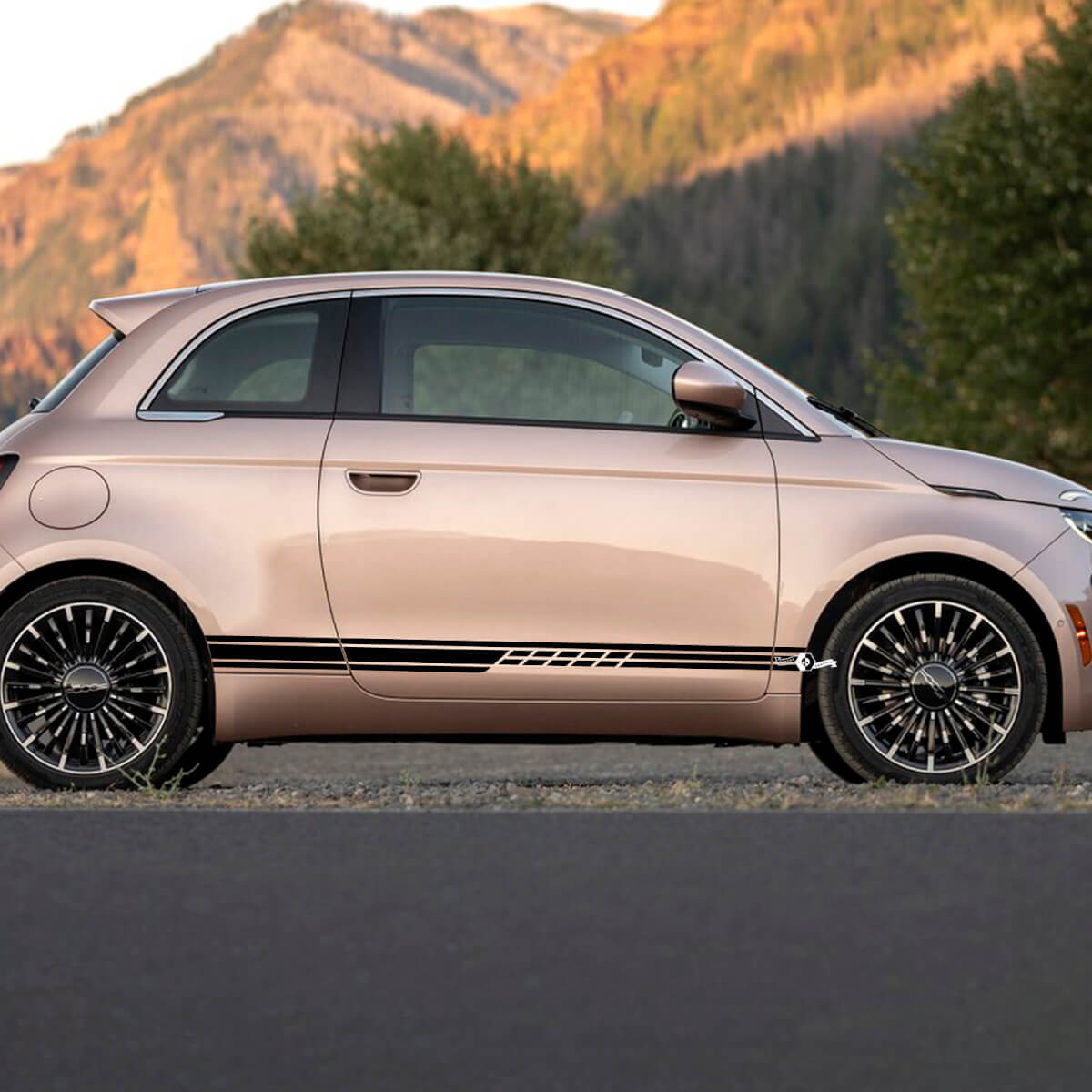 Rocker Panel Stripe Decal side Graphics stripes for Fiat 500 4
