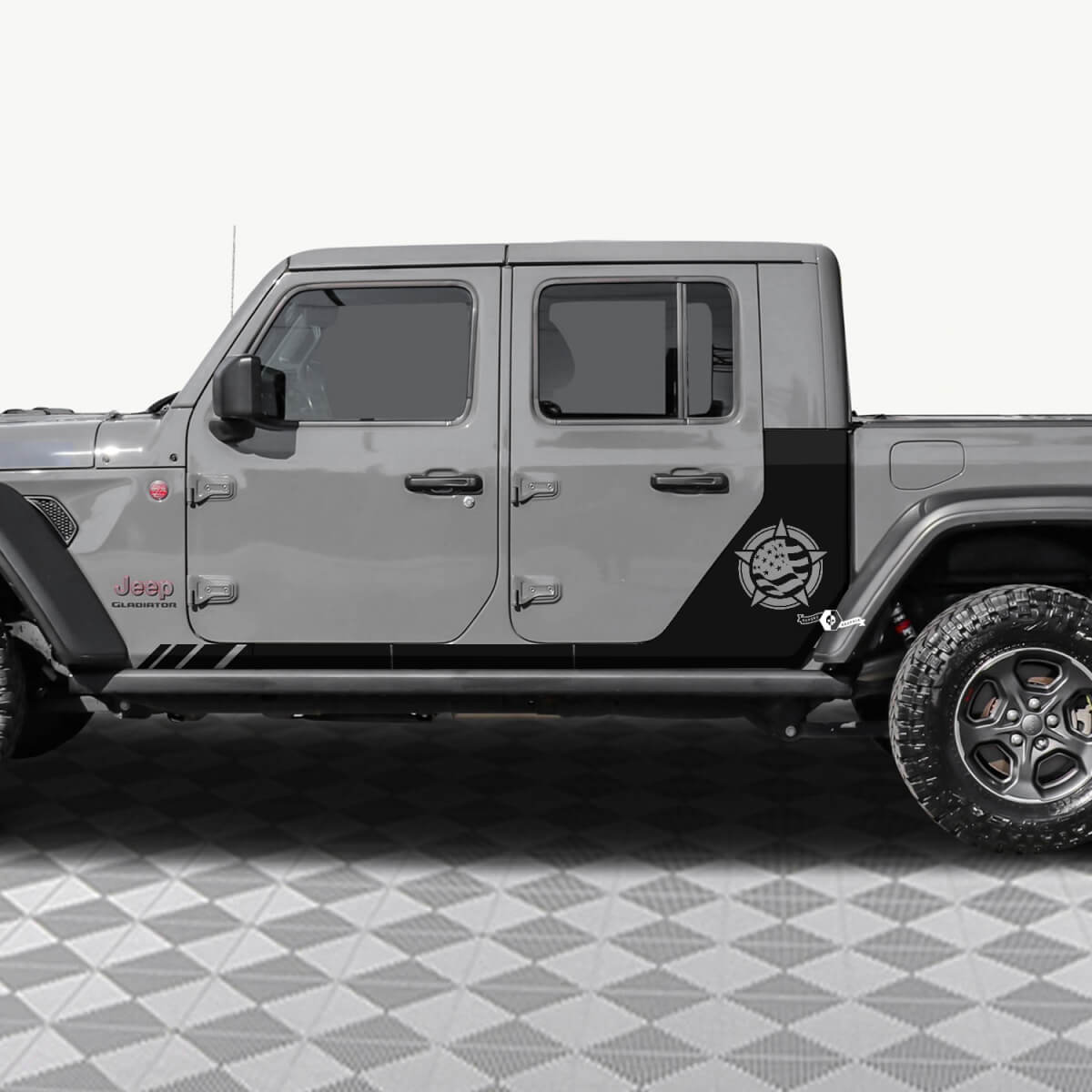 Military Star US Flag Rear Side Doors Vinyl decal sticker fit Jeep Gladiator
