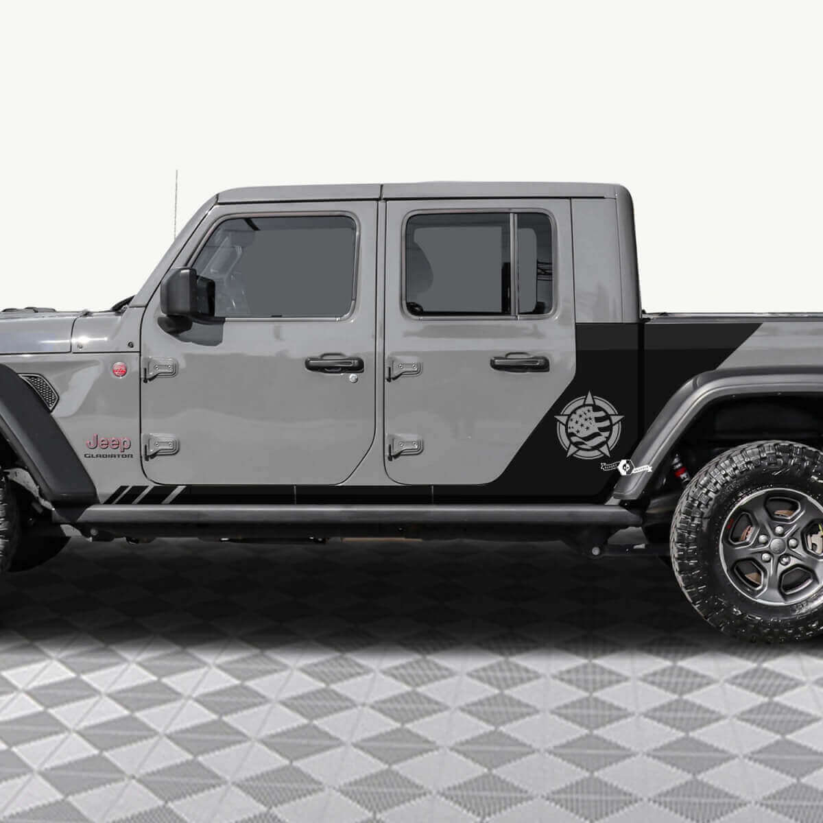 Military Star AU Flag Rear Side Doors Vinyl decal sticker fit Jeep Gladiator 2
