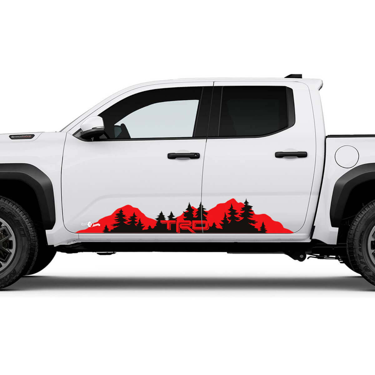 TRD Off Road Side Mountains Trees Rocker Panel Decals Stickers for Toyota Tacoma
