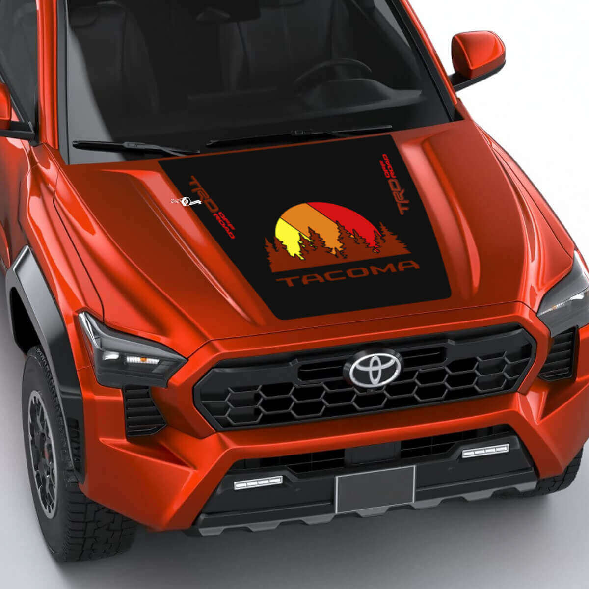 TRD Off Road Vintage Retro Heritage Stripes Wrap Hood Decal Sticker for Toyota Tacoma fourth-generation
