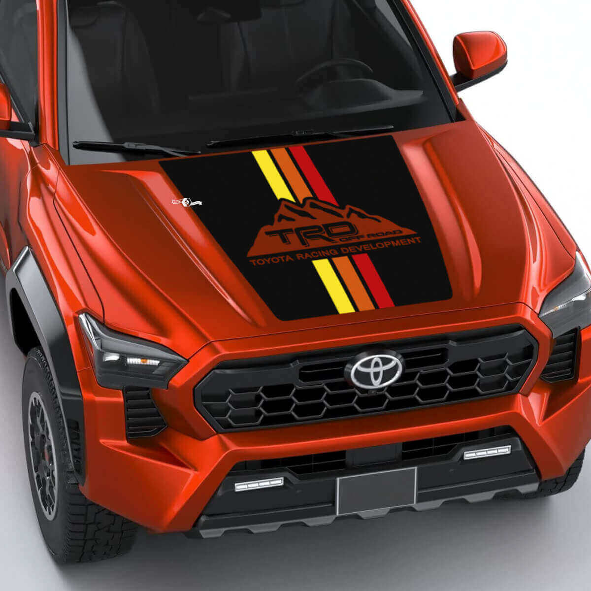 TRD Mountains Vintage Retro Stripes Hood Decal Sticker 2 for Toyota Tacoma 4th Gen