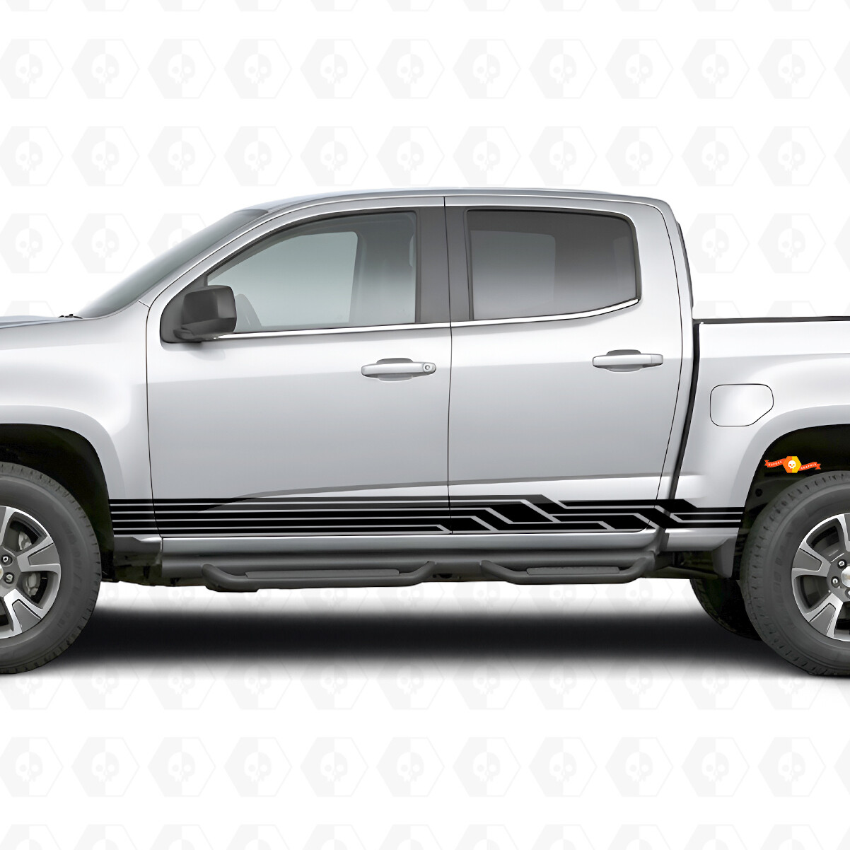 Angular Lightning Door & Rocker Panel Vinyl Stripes for Chevrolet Colorado 2nd Gen 2015-2022