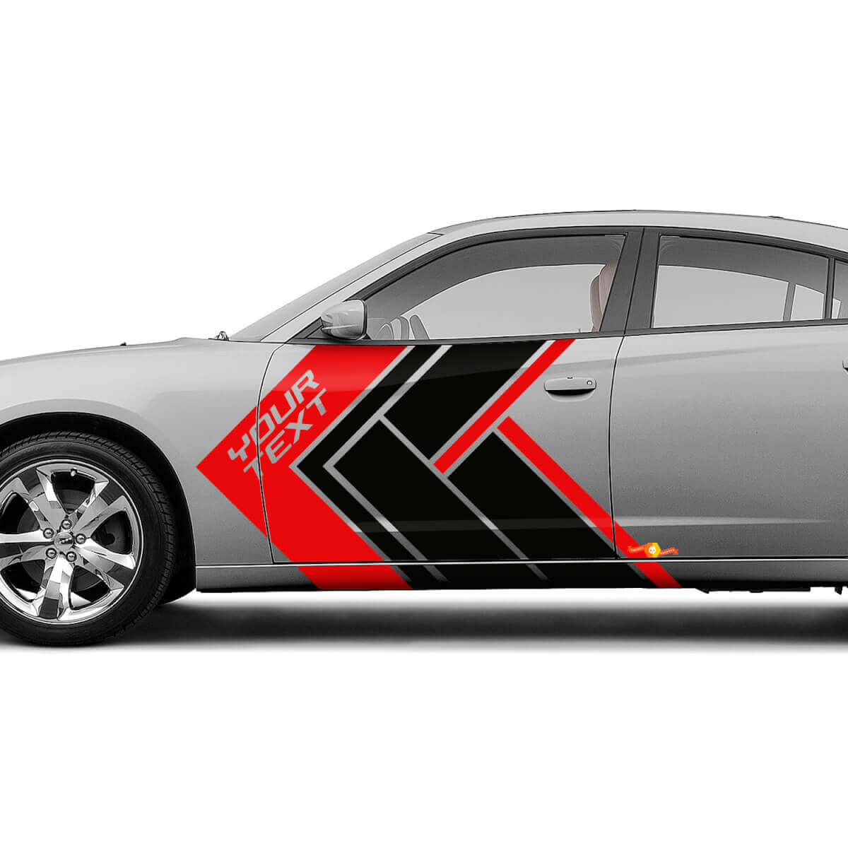 Custom Lettering Geometric Style Side Stripes Vinyl Decals Kit For Dodge Charger