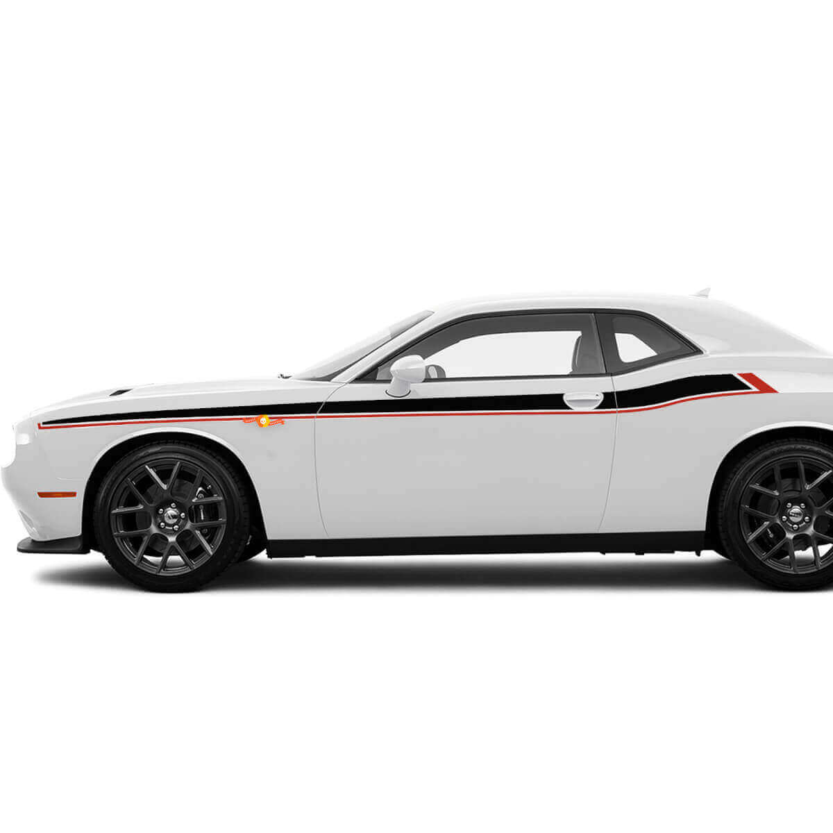 Two colours Side Accent Stripes Decals Stickers For Dodge Challenger
