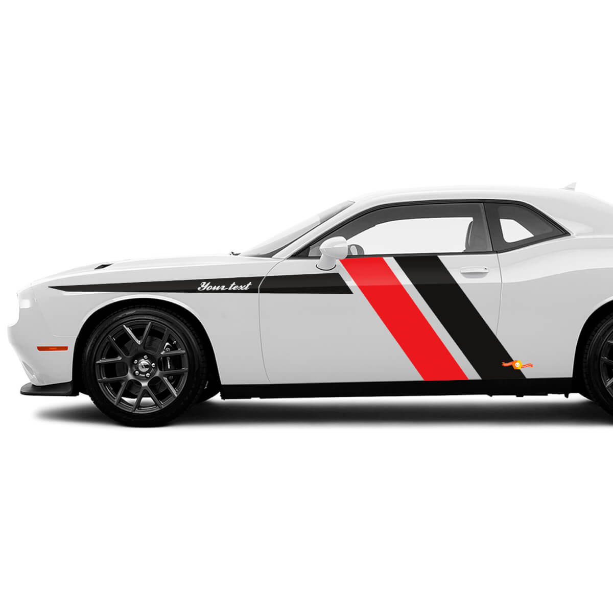 Racing Style Side Stripes Vinyl Decals Kit For Dodge Challenger