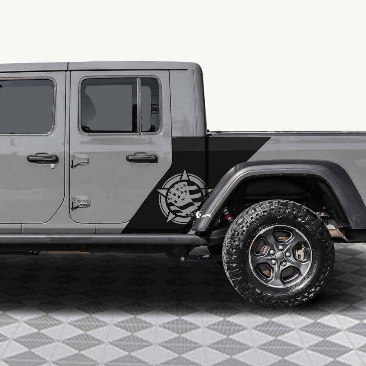 Military Star US Flag Side Vinyl Decal Kit for Jeep Gladiator