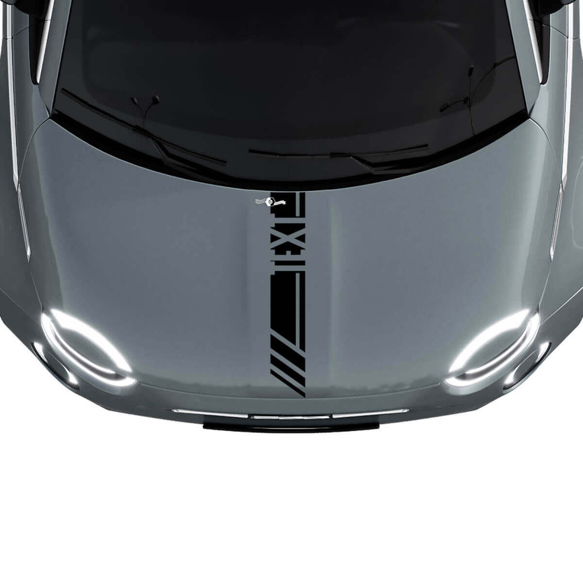 Custom Text Bonnet Racing Stripe Decal Sticker Graphics for Fiat 500