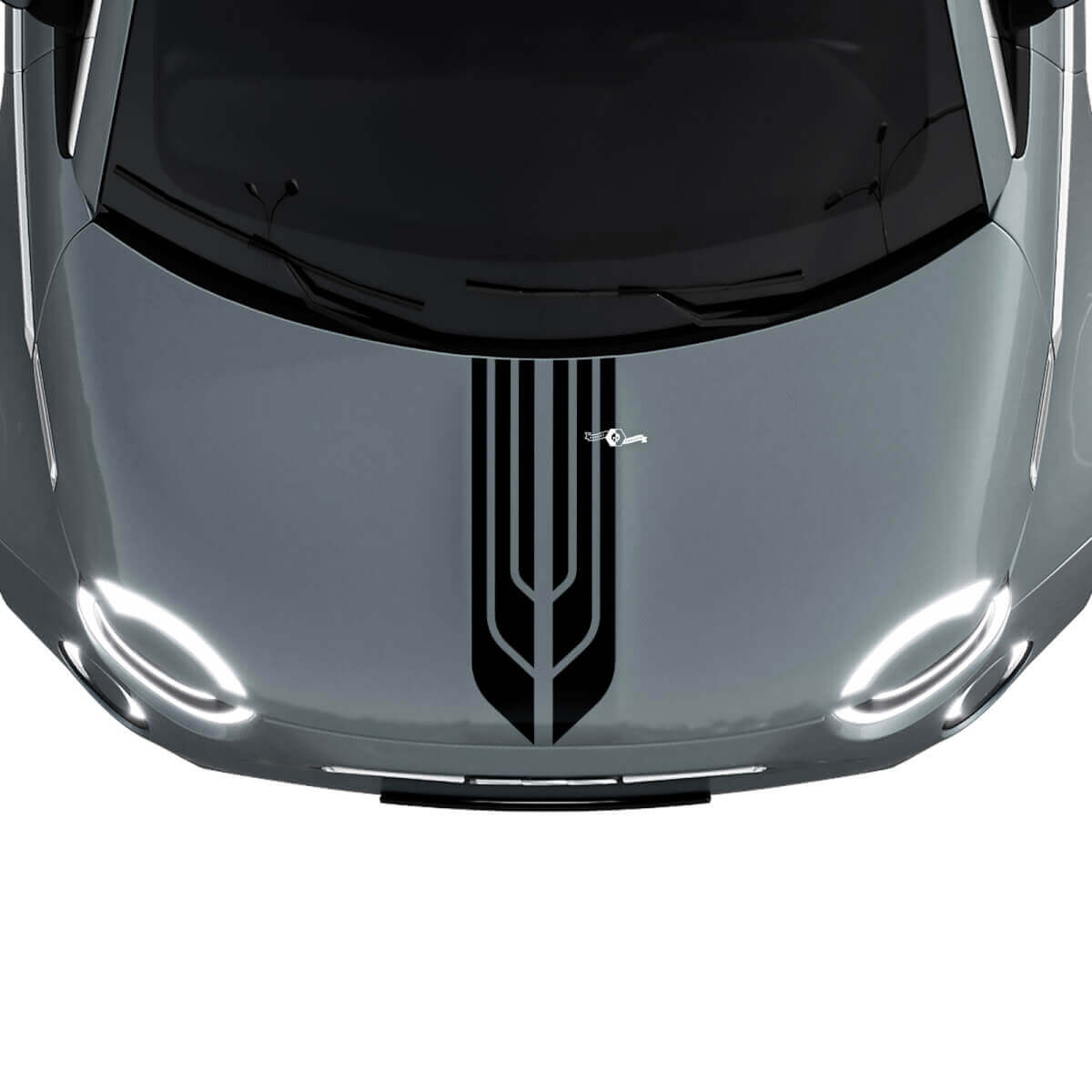 500 Dual Central Hood Stripe Decal Sticker Graphics for Fiat 500
