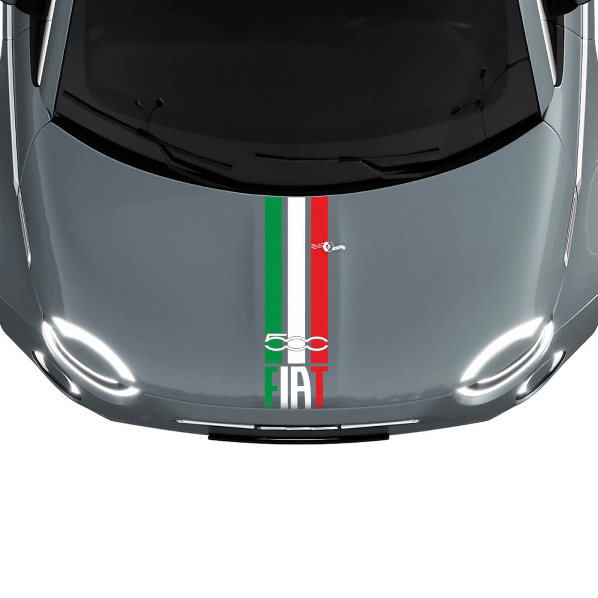 Tri Stripes Italy Flag Hood Stripe Decal Sticker Graphics for Fiat 500
