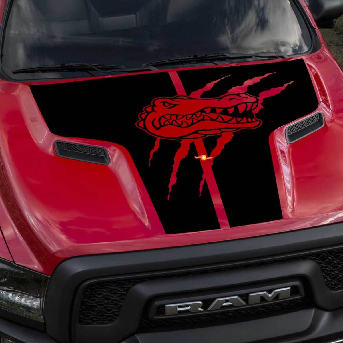 Dodge Ram Gators Rebel Hood Logo Truck Vinyl Decal Graphic Pick Up Pickup
